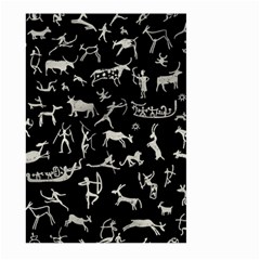 Petroglyph Nordic Beige And Black Background Petroglyph Nordic Beige And Black Background Large Garden Flag (two Sides) by snek