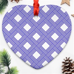 Textile Cross Seamless Pattern Heart Ornament (two Sides) by Pakrebo