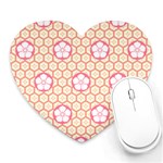 Floral Design Seamless Wallpaper Heart Mousepads Front