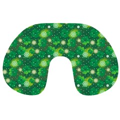 Leaf Clover Star Glitter Seamless Travel Neck Pillows by Pakrebo