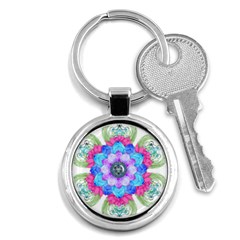 Lotus Flower Bird Metatron S Cube Key Chains (round)  by Pakrebo