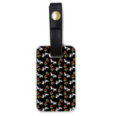 Lamb Pattern Black Luggage Tags (one Side)  by snowwhitegirl