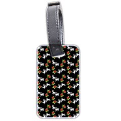 Lamb Pattern Black Luggage Tags (two Sides) by snowwhitegirl