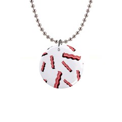 Funny Bacon Slices Pattern Infidel Red Meat 1  Button Necklace by genx