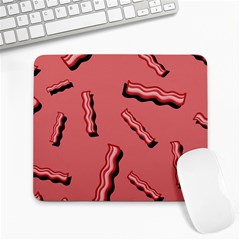 Funny Bacon Slices Pattern Infidel Vintage Red Meat Background  Large Mousepads by genx