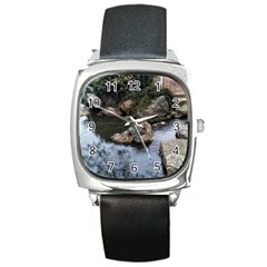 Garden Of The Phoenix Square Metal Watch by Riverwoman