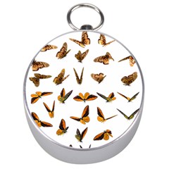 Butterfly Butterflies Insect Swarm Silver Compasses by Pakrebo