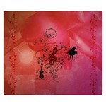 Decorative Clef With Piano And Guitar Double Sided Flano Blanket (Small)  50 x40  Blanket Front