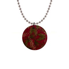 Fern Red 1  Button Necklace by snowwhitegirl