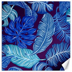 Tropical Blue Leaves Canvas 16  X 16  by snowwhitegirl