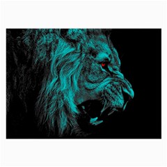 Angry Male Lion Predator Carnivore Large Glasses Cloth by Sudhe