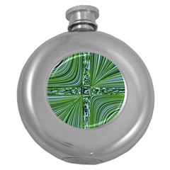 Electric Field Art Vii Round Hip Flask (5 Oz) by okhismakingart