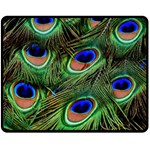 Peacock Feathers Double Sided Fleece Blanket (Medium)  58.8 x47.4  Blanket Front