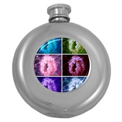 Closing Queen Annes Lace Collage (vertical) Round Hip Flask (5 Oz) by okhismakingart