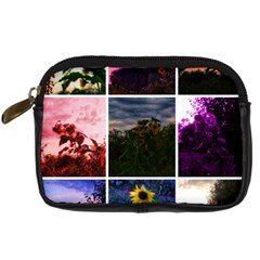 Sunflower Collage Digital Camera Leather Case by okhismakingart