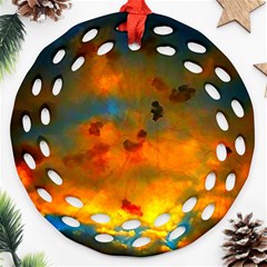 Tie-dye Sky Ornament (round Filigree) by okhismakingart