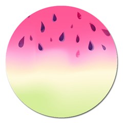 Watermelon Pastel Gradient Pink Watermelon Pastel Gradient Magnet 5  (round) by genx