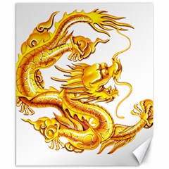 Chinese Dragon Golden Canvas 8  X 10  by Sudhe