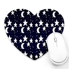 Starry Night Cartoon Print Pattern Heart Mousepads by dflcprintsclothing