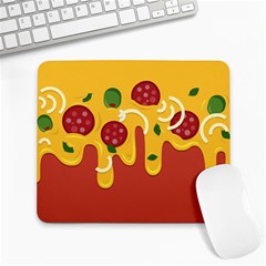 Pizza Topping Funny Modern Yellow Melting Cheese And Pepperonis Large Mousepads by genx