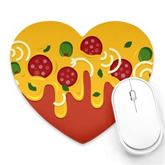 Pizza Topping Funny Modern Yellow Melting Cheese And Pepperonis Heart Mousepads by genx