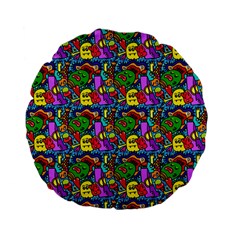 Graffiti 3 1 Standard 15  Premium Flano Round Cushions by ArtworkByPatrick