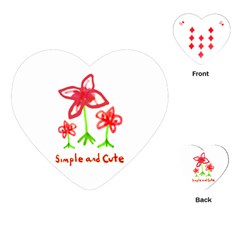 Flowers And Cute Phrase Pencil Drawing Playing Cards (heart) by dflcprintsclothing