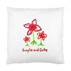 Flowers And Cute Phrase Pencil Drawing Standard Cushion Case (two Sides) by dflcprintsclothing