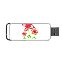 Flowers And Cute Phrase Pencil Drawing Portable Usb Flash (two Sides) by dflcprintsclothing