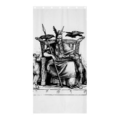 Odin On His Throne With Ravens Wolf On Black Stone Texture Shower Curtain 36  X 72  (stall)  by snek