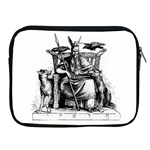 Odin on his Throne with ravens wolf on black stone texture Apple iPad 2/3/4 Zipper Cases Front