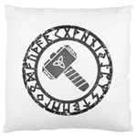 Thor Hammer with Runes Valhalla Tristella Viking Norse Mythology Mjolnir  Large Flano Cushion Case (Two Sides) Back