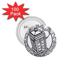 Bad Wolf Tardis Art Drawing Doctor Who 1 75  Buttons (100 Pack)  by Sudhe