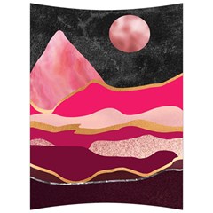 Pink And Black Abstract Mountain Landscape Back Support Cushion by charliecreates