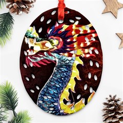 Dragon Lights Main Dragon Oval Filigree Ornament (two Sides) by Riverwoman