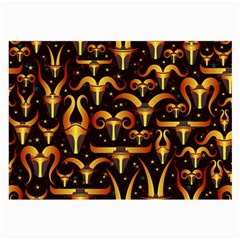 Stylised Horns Black Pattern Large Glasses Cloth (2-side) by HermanTelo