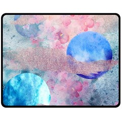 Abstract Clouds And Moon Double Sided Fleece Blanket (medium)  by charliecreates