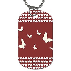 Heart Love Butterflies Animal Dog Tag (one Side) by HermanTelo