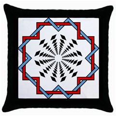 Star Illusion Mandala Throw Pillow Case (black) by HermanTelo