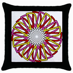 Sun Abstract Mandala Throw Pillow Case (black) by HermanTelo