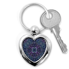 Pattern Fire Purple Repeating Key Chains (heart)  by Pakrebo