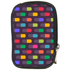 Background Colorful Geometric Compact Camera Leather Case by HermanTelo