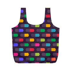 Background Colorful Geometric Full Print Recycle Bag (m) by HermanTelo