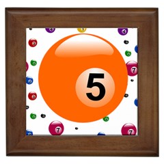 Billiard Ball Ball Game Pink Orange Framed Tiles by HermanTelo