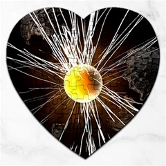 Abstract Exploding Design Jigsaw Puzzle (heart) by HermanTelo