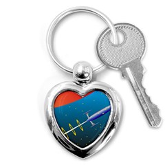 Rocket Spaceship Space Galaxy Key Chain (heart) by HermanTelo