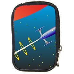 Rocket Spaceship Space Galaxy Compact Camera Leather Case by HermanTelo