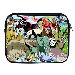 Zoo Animals Peacock Lion Hippo Apple Ipad 2/3/4 Zipper Cases by Pakrebo