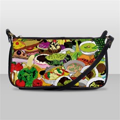 Eat Food Background Art Color Shoulder Clutch Bag by Pakrebo