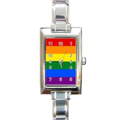 Lgbt Rainbow Pride Flag Rectangle Italian Charm Watch by lgbtnation